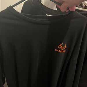 Realtree Black Tee with Vibrant Orange Logo